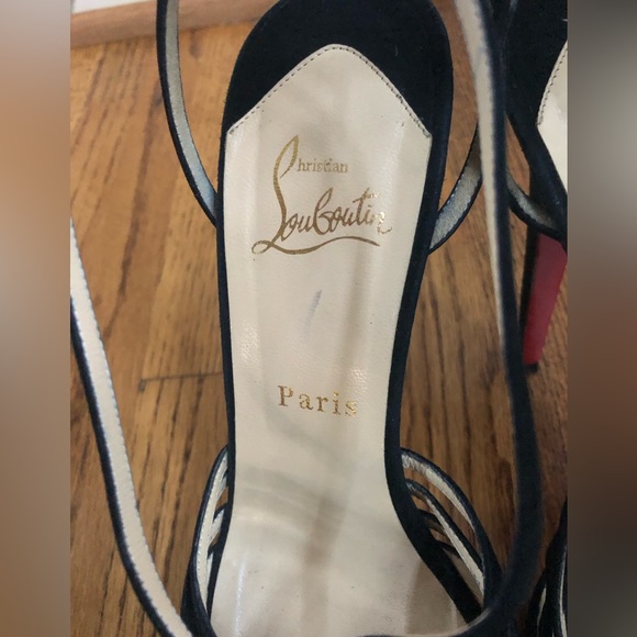 Christian Louboutin Black Suede Heels Sz 39 1/2 - Picture 3 of 9